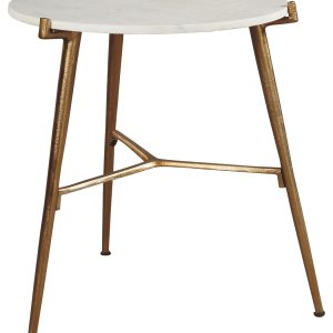 Chadton - White/Gold Finish - Accent Table