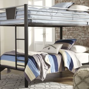 Dinsmore - Black/Gray - Twin/Twin Bunk Bed w/Ladder