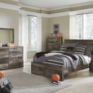 Derekson - Multi Gray - Full Panel Bed with Storage 1