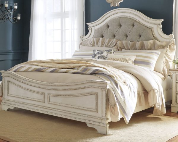 Realyn - Two-tone - Queen Upholstered Panel Bed