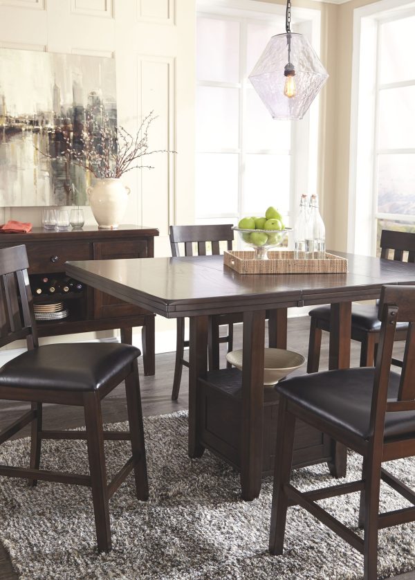 Haddigan - Dark Brown - 5 Pc. - RECT DRM EXT Table & 4 UPH Side Chairs 2
