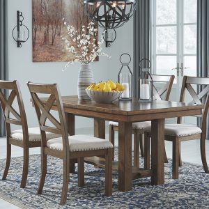 Moriville – Grayish Brown – RECT DRM EXT Table & Side Chairs