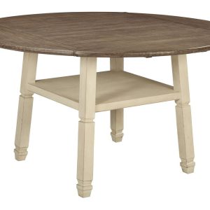 Bolanburg - Two-tone - Round Drop Leaf Counter Table