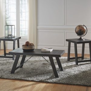 Noorbrook - Black/Pewter - Occasional Table Set