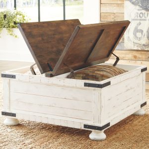 Wystfield - White/Brown - Cocktail Table with Storage