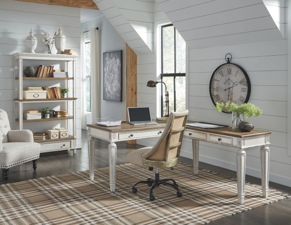 Realyn - White/Brown - Home Office L Shaped Desk 1