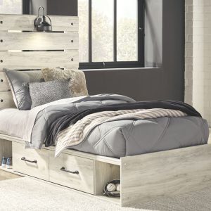Cambeck - Whitewash - Twin Panel Bed with 2 Storages