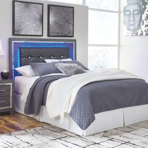 Lodanna - Gray - Queen UPH Panel HDBD with Bolt on Bed Frame