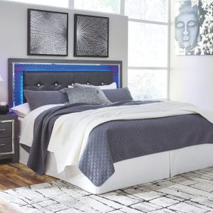 Lodanna - Gray - King UPH Panel HDBD with Bolt on Bed Frame