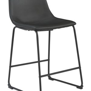 Centiar - Black - Upholstered Barstool (2/CN)