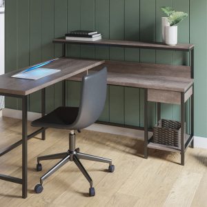 Dorrinson - Two-tone - L-Desk with Storage 1