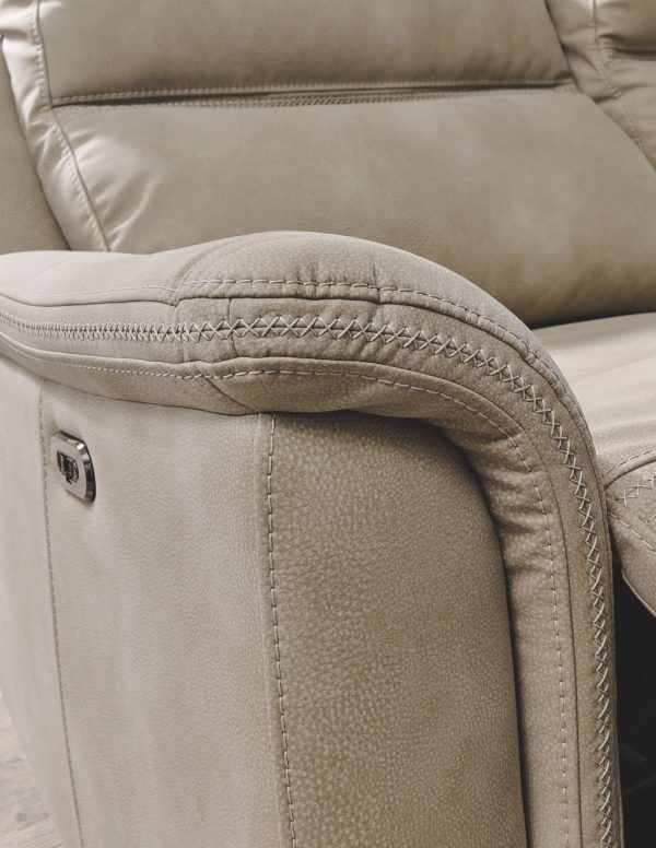 Next-Gen DuraPella - Sand - 2 Seat Power Reclining Sofa with Adjustable Headrest, Wedge, Power Reclining Loveseat with Console/Adjustable Headrest Sectional 2