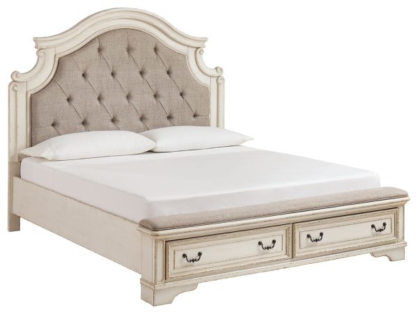 Realyn - Chipped White - Queen Upholstered Bed - 1