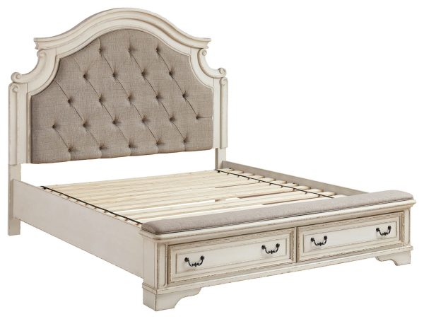 Realyn - Chipped White - Queen Upholstered Bed - 2
