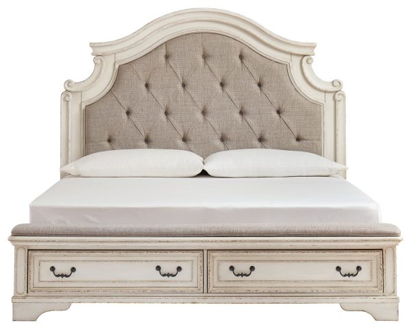 Realyn - Chipped White - Queen Upholstered Bed - 3
