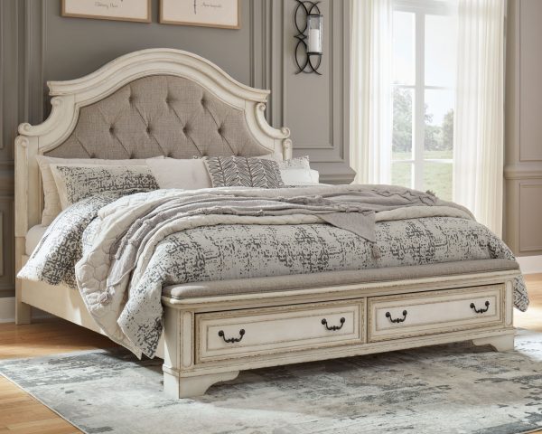 Realyn - Chipped White - Queen Upholstered Bed