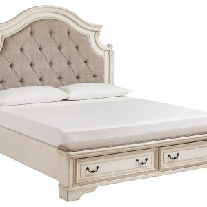 Realyn - Chipped White - King Upholstered Bed - 1