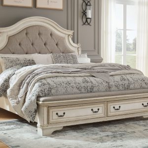 Realyn - Chipped White - King Upholstered Bed
