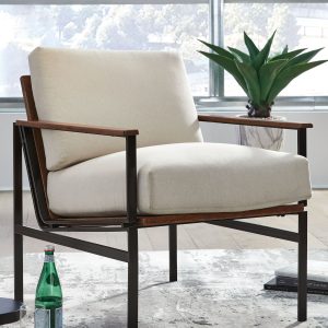 Tilden - Ivory/Brown - Accent Chair - 1