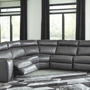Samperstone - Gray - Left Arm Facing Zero Wall Power Recliner, Armless Recliner, Wedge, Armless Chair, Right Arm Facing Zero Wall Power Recliner Sectional