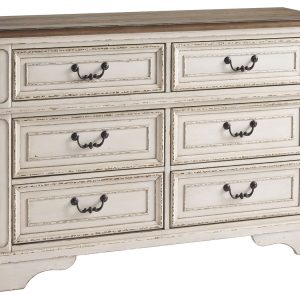 Realyn - White / Brown / Beige - Dresser - 6-drawer