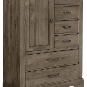 Cool Rustic Standing Chest - 6 Drawers with 1 Door Stone Grey