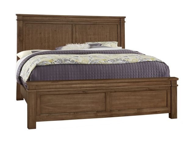 Cool Rustic Cal. King Mansion Bed with Mansion Footboard Amber