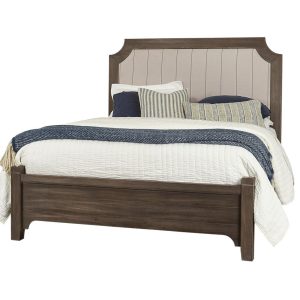Bungalow Queen Uph Bed Finish Shown - Folkstone(Driftwood)