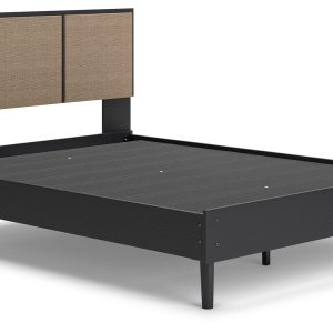 Charlang - Black/gray - Queen Panel Platform Bed