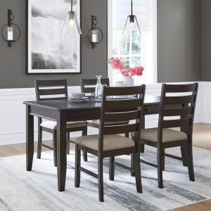 Ambenrock - Almost Black - 5 Pc. - Dining Table, 4 Side Chairs