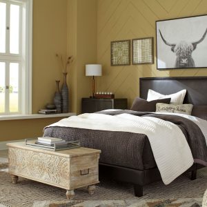 Mesling - Dark Brown - Queen Upholstered Bed