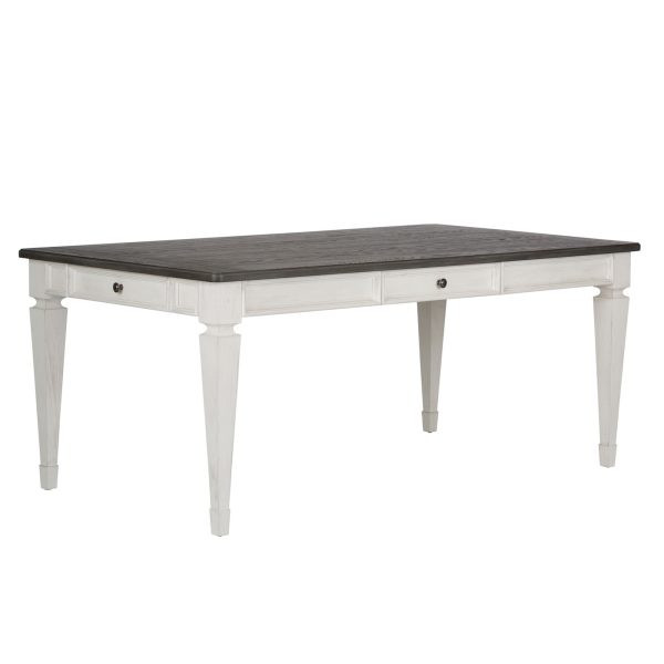 Allyson Park - 7 Piece Rectangular Table Set - White - Vertical Slat Chairs 1