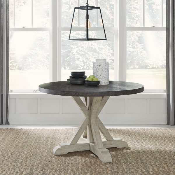 Willowrun - Pedestal Table Set - Rustic White