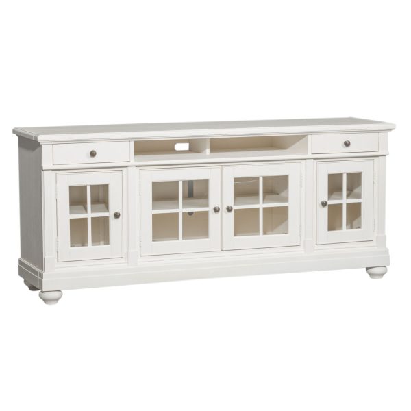 Harbor View - 74" Entertainment TV Stand - White-2