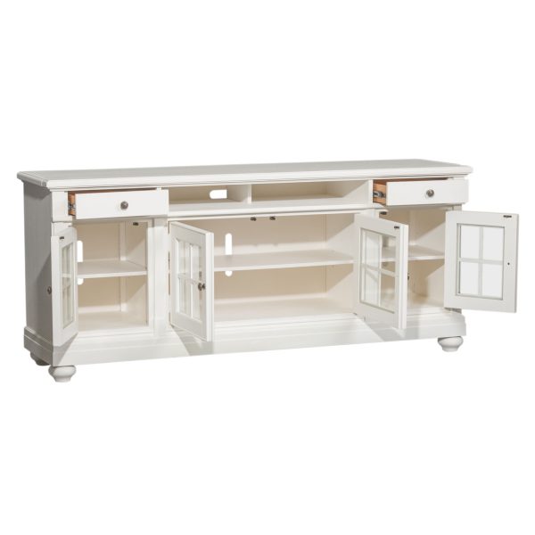 Harbor View - 74" Entertainment TV Stand - White-3