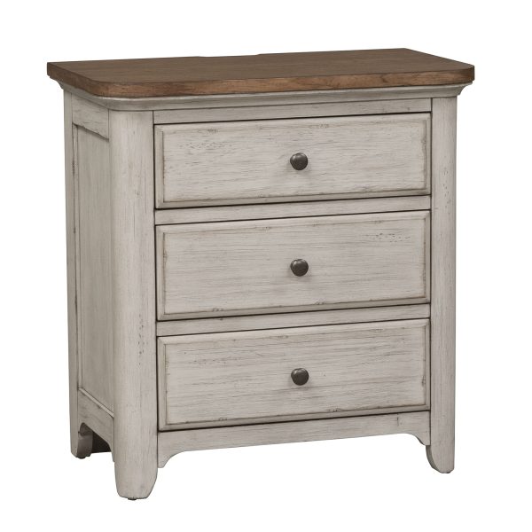 Farmhouse Reimagined - 3 Drawer Night Stand With Charging Station - White-6