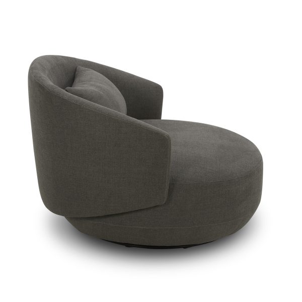 Haley - Upholstered Swivel Cuddler Chair - Charcoal-1