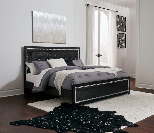 Kaydell - Black - King Upholstered Panel Bed