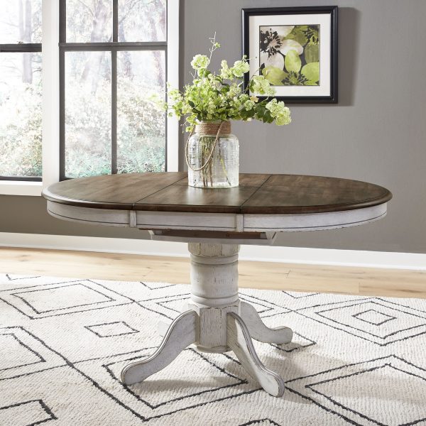 Carolina Crossing - Pedestal Table Set - White