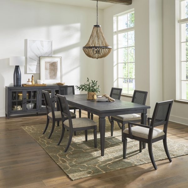 Caruso Heights - Opt 7 Piece Rectangular Table Set - Black