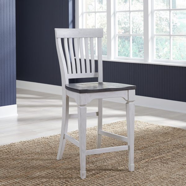 Allyson Park - Counter Height Slat Back Chair - White