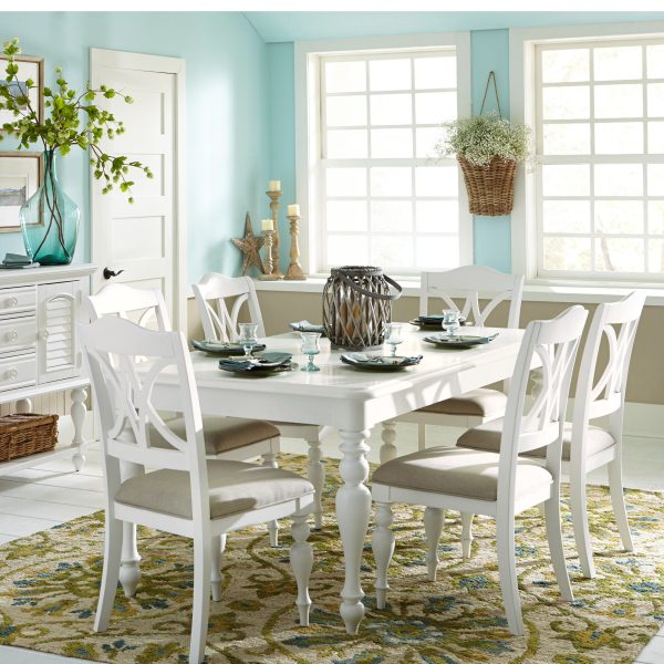 Summer House - 7 Piece Rectangular Table Set - Oyster White