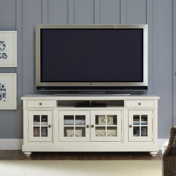 Harbor View - 74" Entertainment TV Stand - White