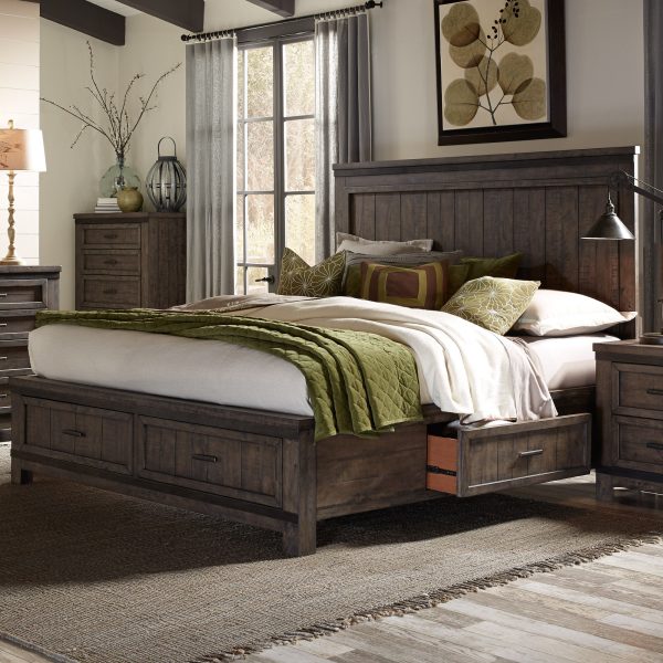 Thornwood Hills - King Two Sided Storage Bed - Dark Gray