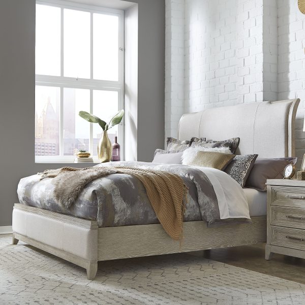Belmar - California King Upholstered Bed - Washed Taupe