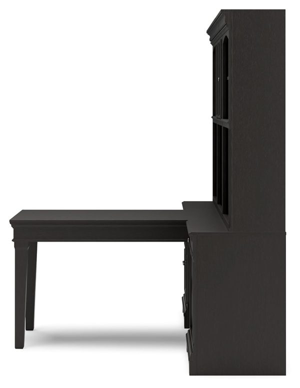 Beckincreek - Black - Home Office Bookcase Desk With 2 Bookcases 3
