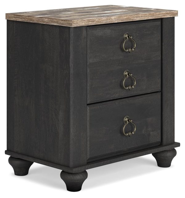 Nanforth - Two-tone - Two Drawer Night Stand-1