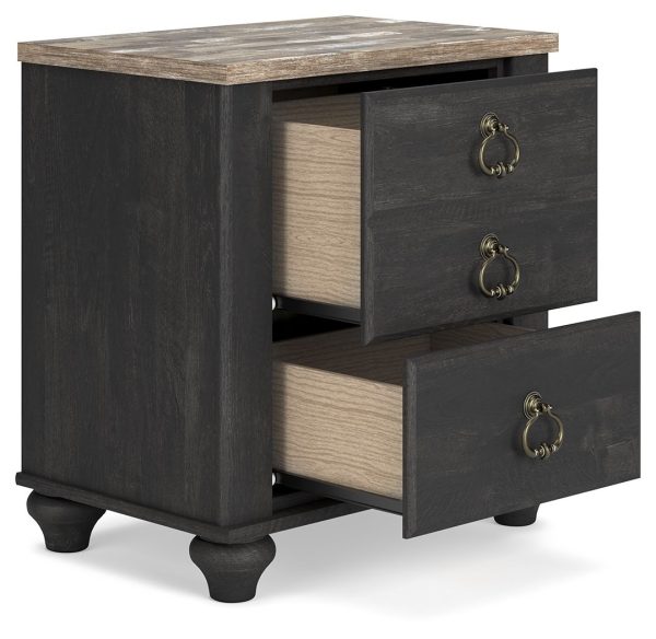 Nanforth - Two-tone - Two Drawer Night Stand-3