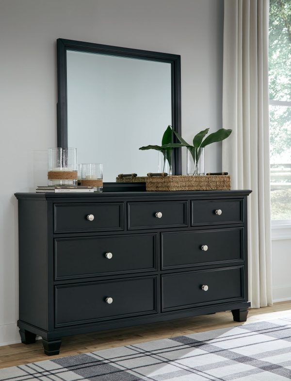 Lanolee - Black - Dresser And Mirror