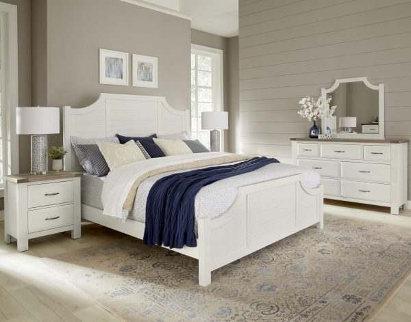 Maple Road - California King Scalloped Bed - Soft White